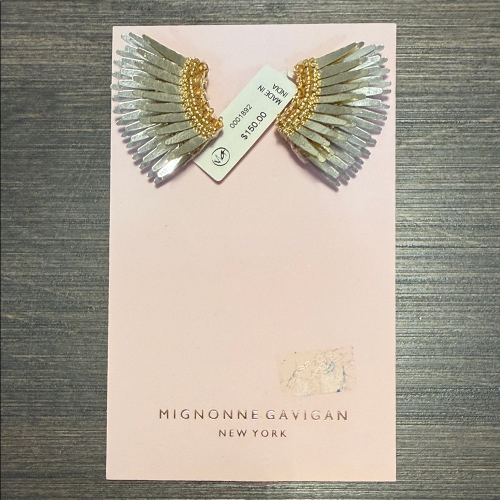 Mini Mignonne Gavigan Gold and Silver Wing Earrings - NWT